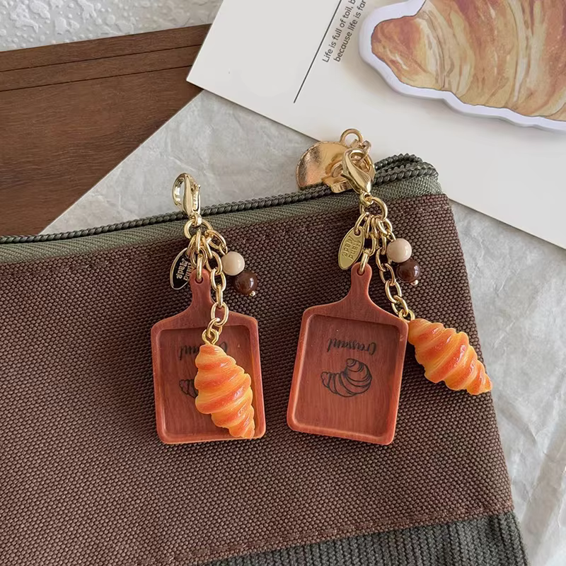 Porte-clés Unique en forme de pain Croissant