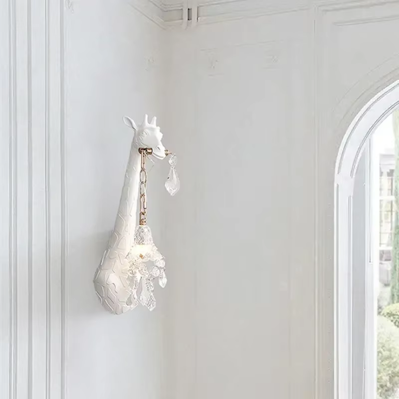 Nordique nouvelle résine girafe mur LED lumière chambre tête de lit couloir étude lampe G9 ampoules hôtel salon atmosphère décor éclairage