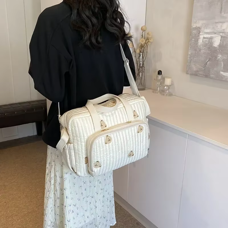 Sac à couches matelassé en coton pour bébé