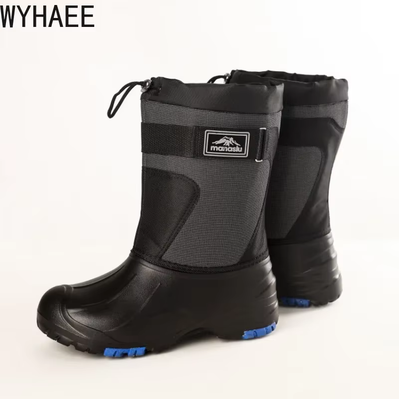 Bottes de neige imperméables et résistantes au froid pour hommes, chaussures de pêche résistantes à l'usure, bottes de pluie à pointes en acier, chaussures de pêche, nouveau, 2022
