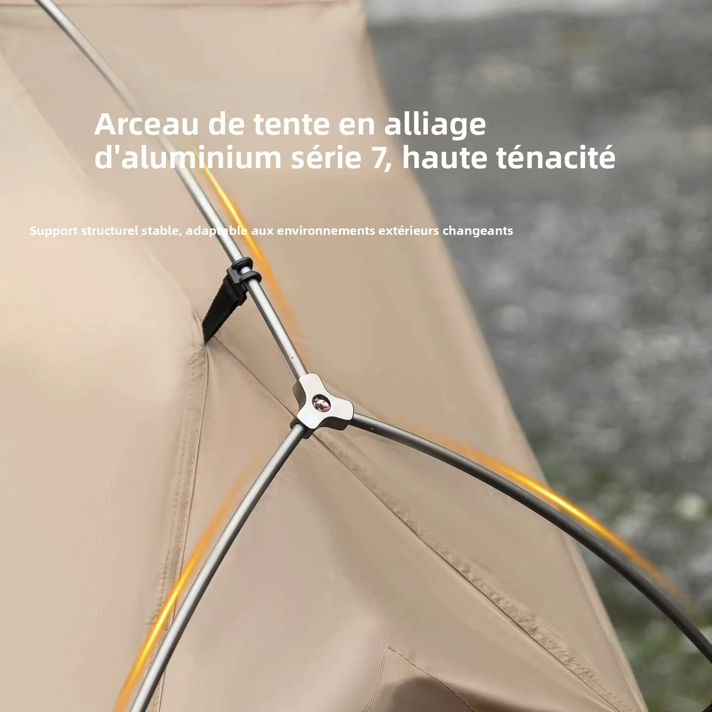 Tente de camping MOUNTAIKHIKER avec auvent noir
