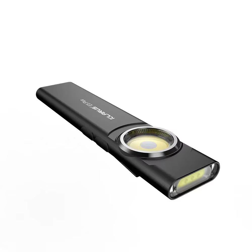 Lampe torche EDC magnétique ultra-mince à triple lumière rechargeable TYPE-C E5-PLUS Klarus avec batterie intégrée de 500 mAh