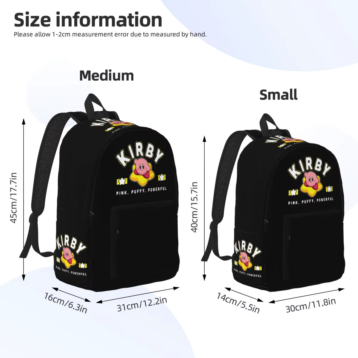 Sac à dos de jeu drôle Kirbys rose pour hommes et femmes