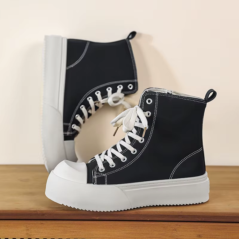 Chaussures confortables à bout rond pour hommes, polyvalentes pour toutes les saisons, semelle épaisse, style décontracté et sportif, doublure en maille respirante, adaptées aux jeunes
