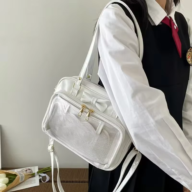 Transparent japonais mignon en cuir verni Itabag mode filles étudiant JK sac à bandoulière personnalité sac à bandoulière Ita sac aseoка