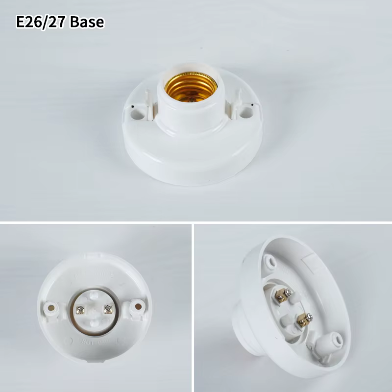 Douille de lampe E27/E26, ampoule de plafond blanche, douille fixe, support d'ampoule, douille de ventilateur de plafond