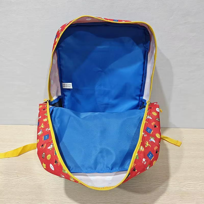 Sac à dos Mario de dessin animé, cartable mignon pour enfants, grande capacité, sac de voyage multi-poches, cadeaux d'anniversaire pour étudiants