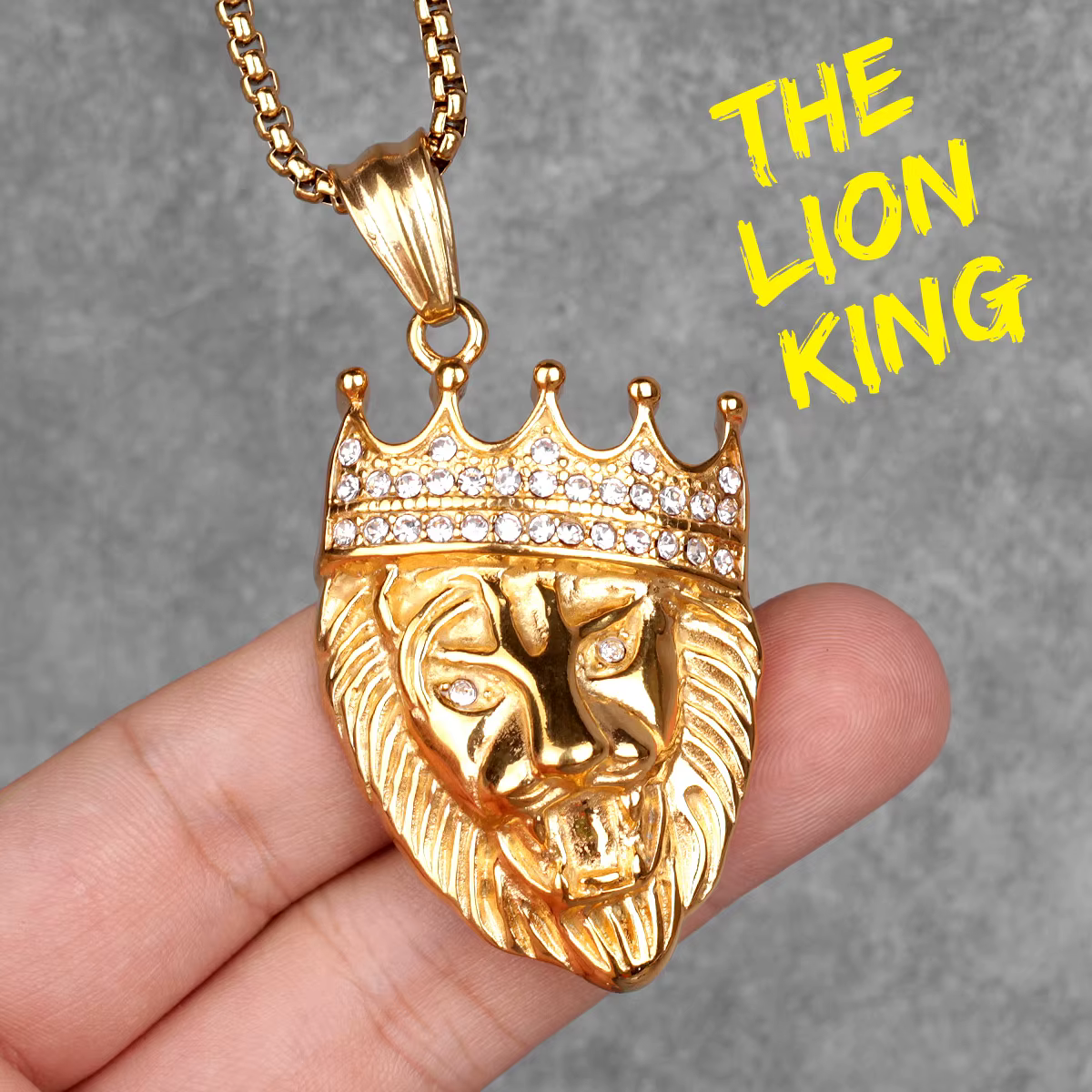 Colliers de luxe King Animal pour hommes, PmotJOHip Hop, bijoux masculins en acier inoxydable, cadeau de créativité, vente en gros, longue présidence