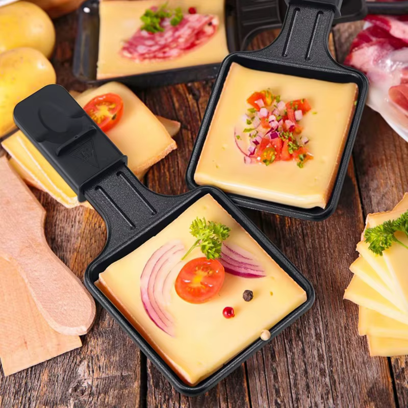 AS94-poêles à Raclette antiadhésives, Mini Raclette carrée, Compatible avec la Machine à Raclette Tefal, conception ergonomique et facile à nettoyer