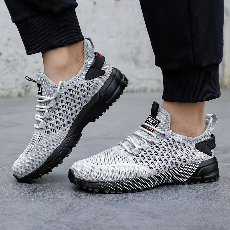 Nouvelles chaussures de randonnée pour hommes marche sport haute qualité à lacets maille