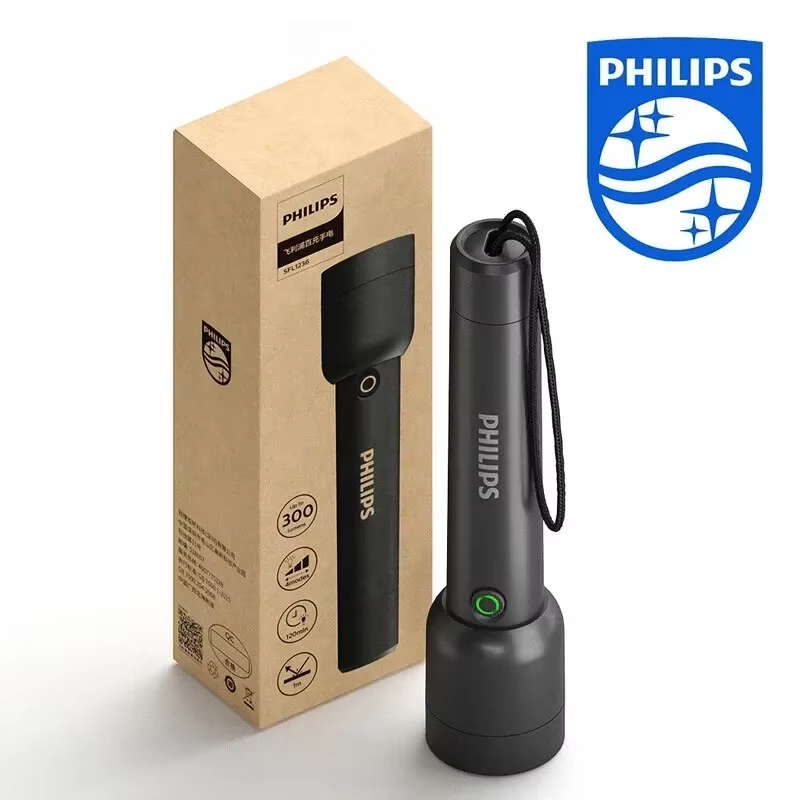 Philips Sfl1236 lampe de poche LED haute puissance avec 4 Modes d'éclairage lampe LED Rechargeable Portable pour lumières de Camping en plein air