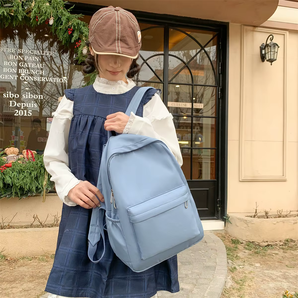 Sac à dos décontracté de grande capacité, Style INS, mode filles, couleur unie, bonbons, Simple, étudiant