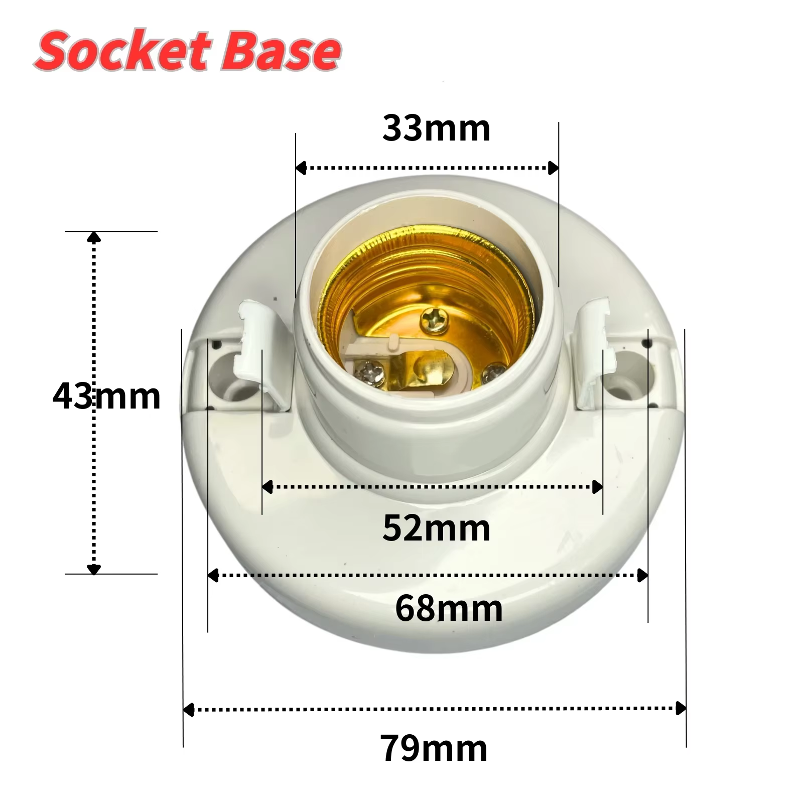 Douille de lampe E27/E26, ampoule de plafond blanche, douille fixe, support d'ampoule, douille de ventilateur de plafond
