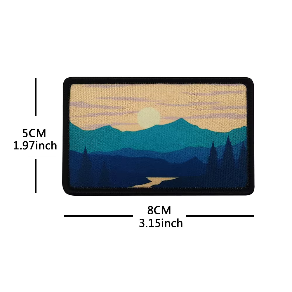 Accessoires de sac d'extérieur, brassard de l'anime du seigneur des anneaux, paysage de lever du soleil et du coucher du soleil, sac à dos tactique, Badge de moral, Patch de veste