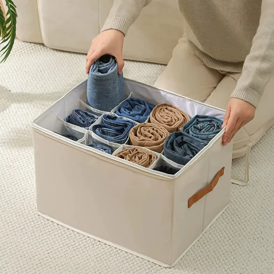 Organisateur de chaussures pliable en tissu Oxford avec couvercle