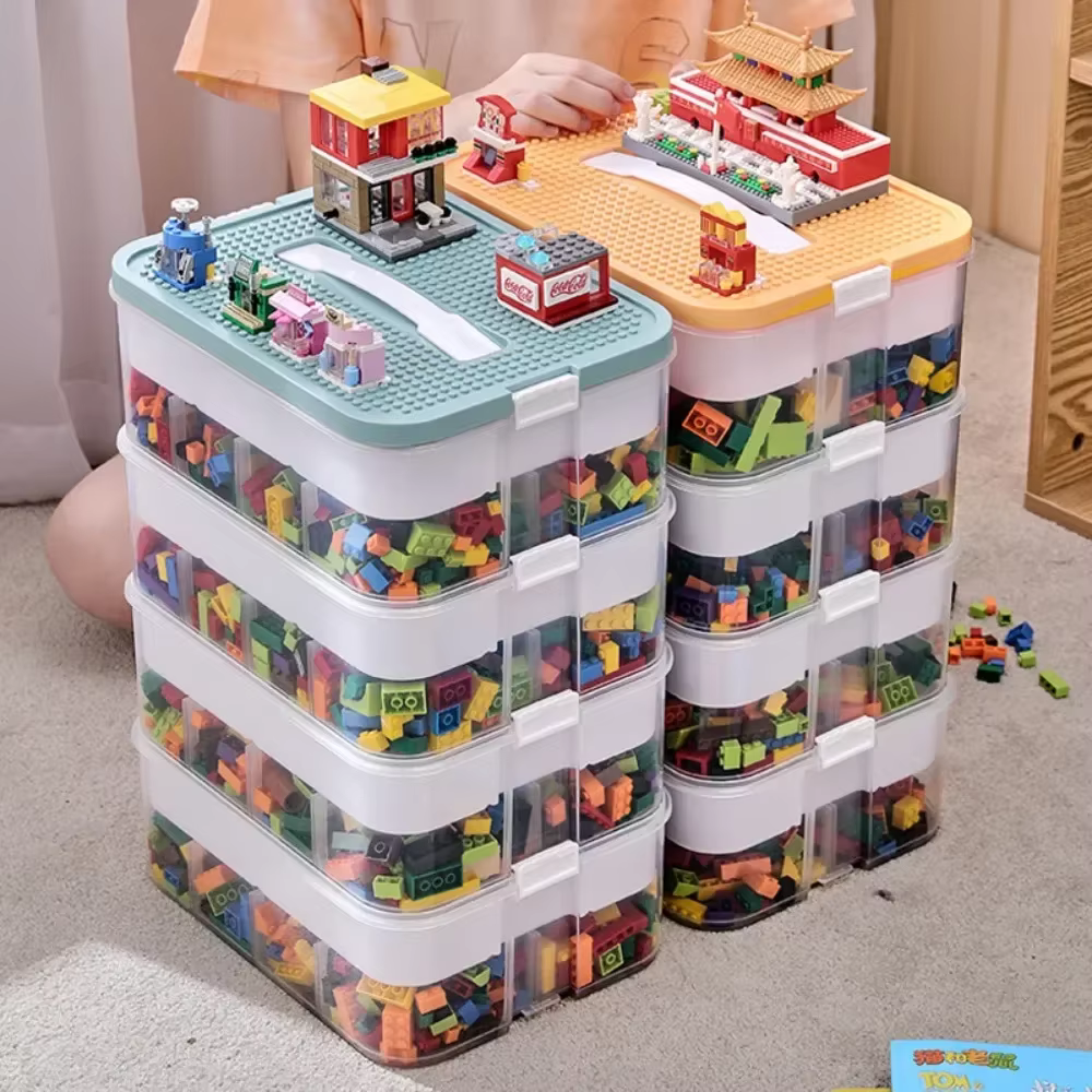 Boîte de rangement pour jouets Lego, empilable, avec couvercles, bacs ajustables, conteneurs de rangement pour Lego
