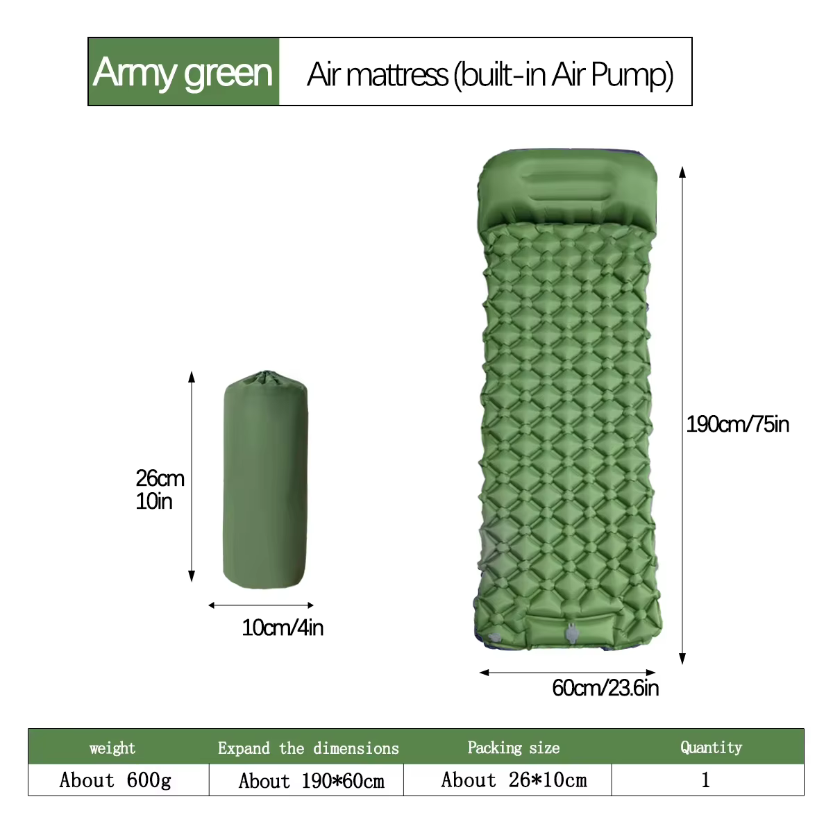 Matelas de camping gonflable ultra confortable