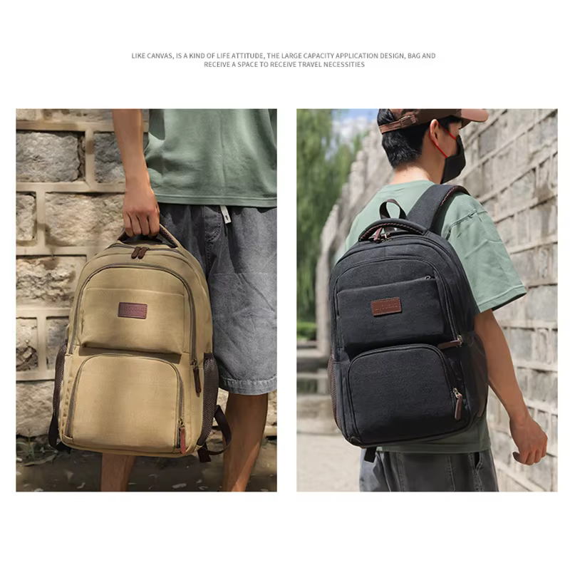 Sac à dos pour hommes à la mode sac à dos en toile décontracté haut de gamme pour femmes sac à dos pour ordinateur portable de grande capacité cartable Simple et Durable