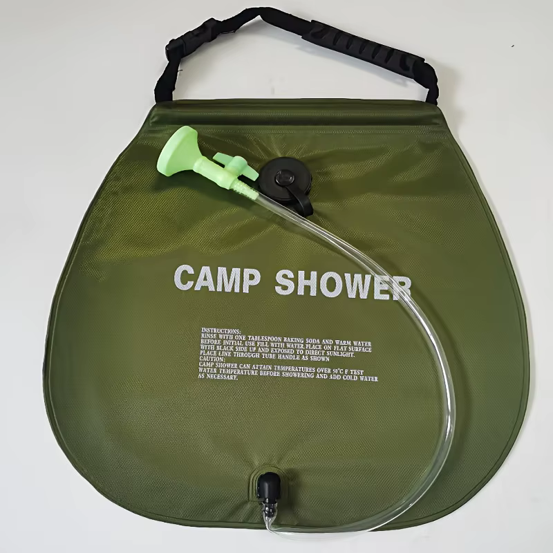 Sac de douche de camping 1/2 pièces - Sac de douche extérieur, sac à eau, tuyau détachable et pomme de douche interchangeable.