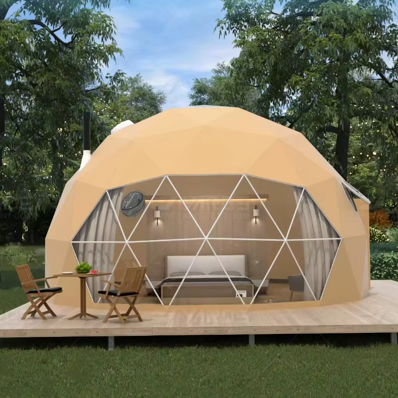 Tente de camping, dôme de glamping, tentes de luxe, tente dôme extérieure durable, couverture en PVC imperméable, tente dôme de glamping pour quatre saisons OME