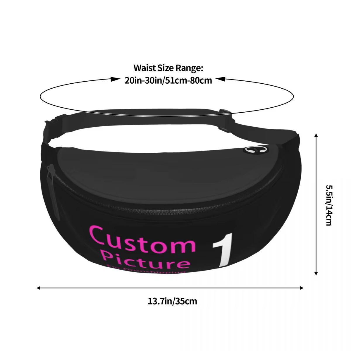 Personnalisez votre Photo Logo Fanny Pack pour cyclisme Camping hommes femmes personnalisé bricolage impression bandoulière taille sac téléphone argent pochette