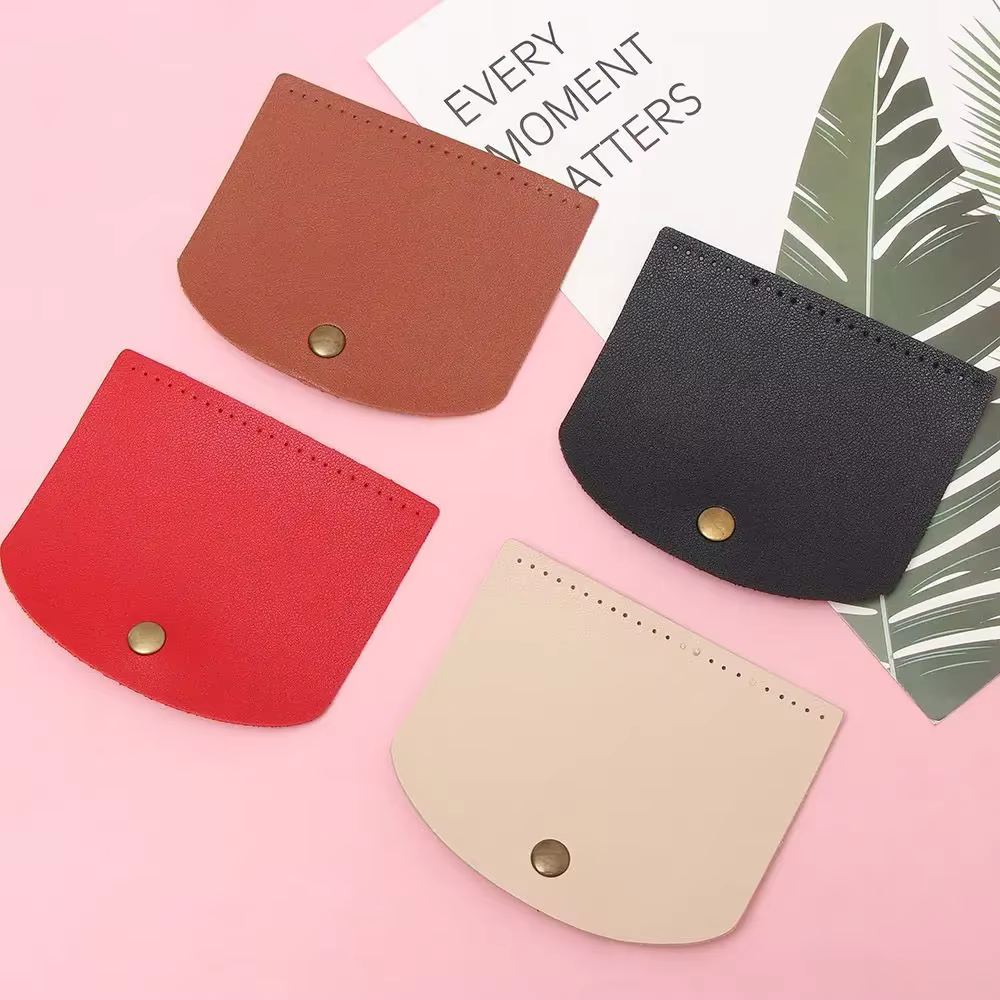 Pièces de sac bricolage fait à la main en cuir PU rabat matériel sac rabat couverture pour sac tricoté