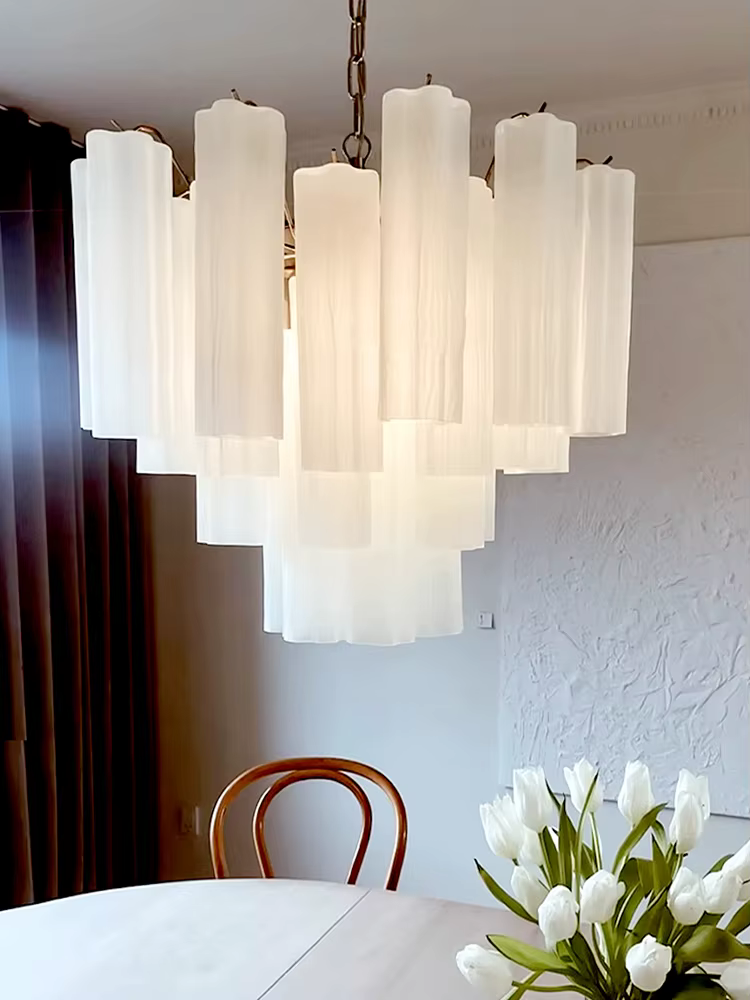 Plafonnier LED en Verre Blanc Givré au Design Vintage Européen