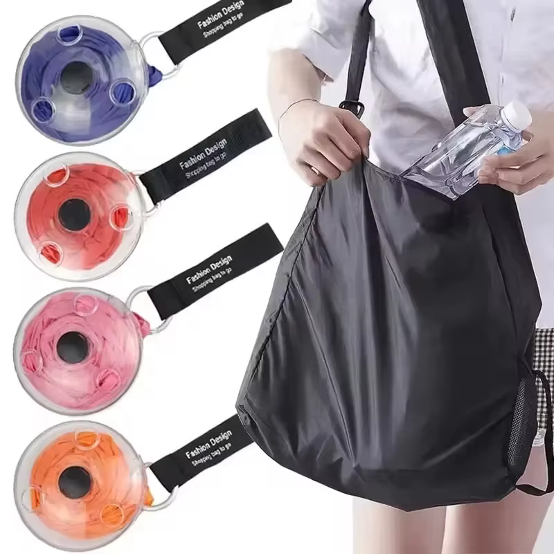Sac de courses pliable et rétractable pour la maison, pochette écologique et réutilisable, ultra-compacte et portable