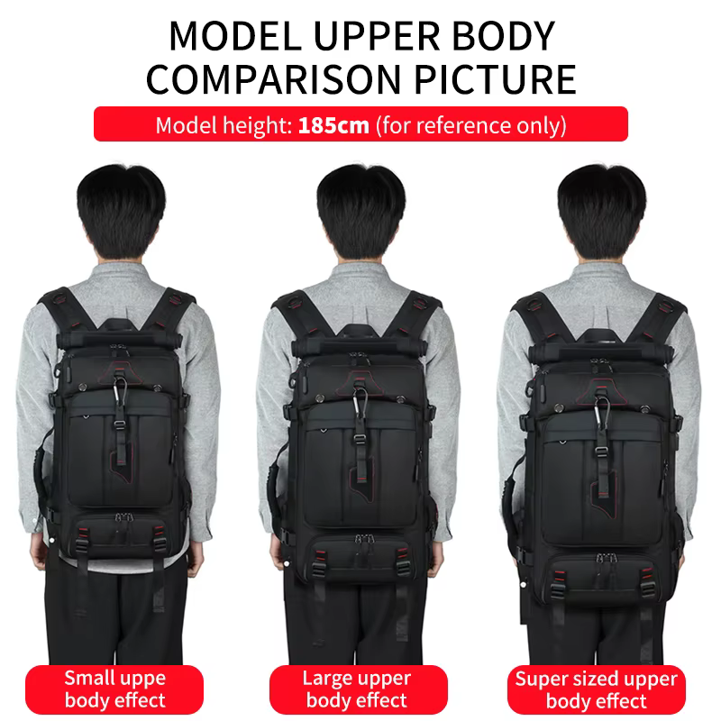 Sac à dos de voyage pour hommes, sac à dos décontracté pour hommes pour les voyages, grand sac à dos pour les voyages, 70 litres L, capacité super grande