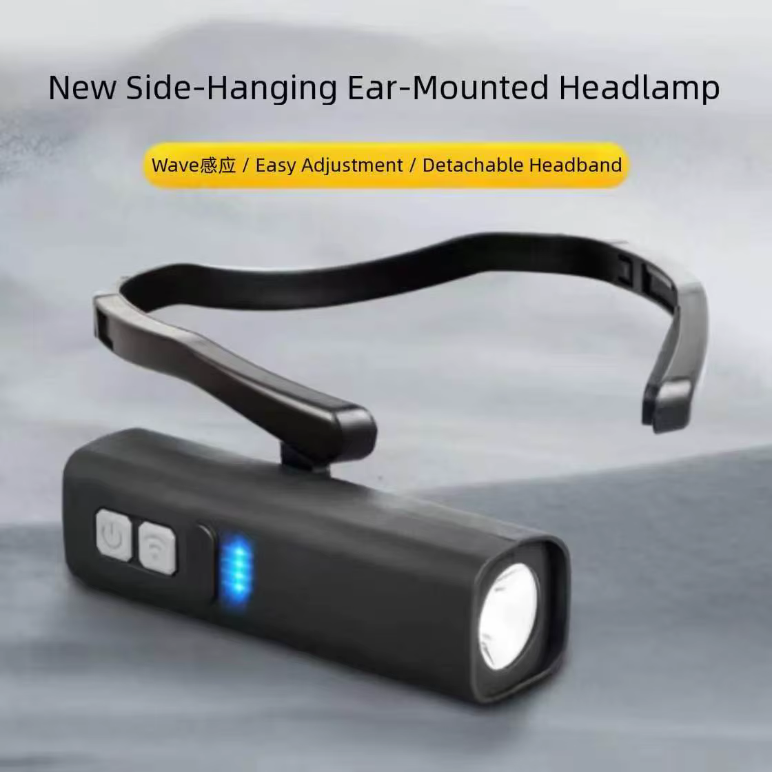 Lampe frontale rechargeable étanche à clip d'oreille
