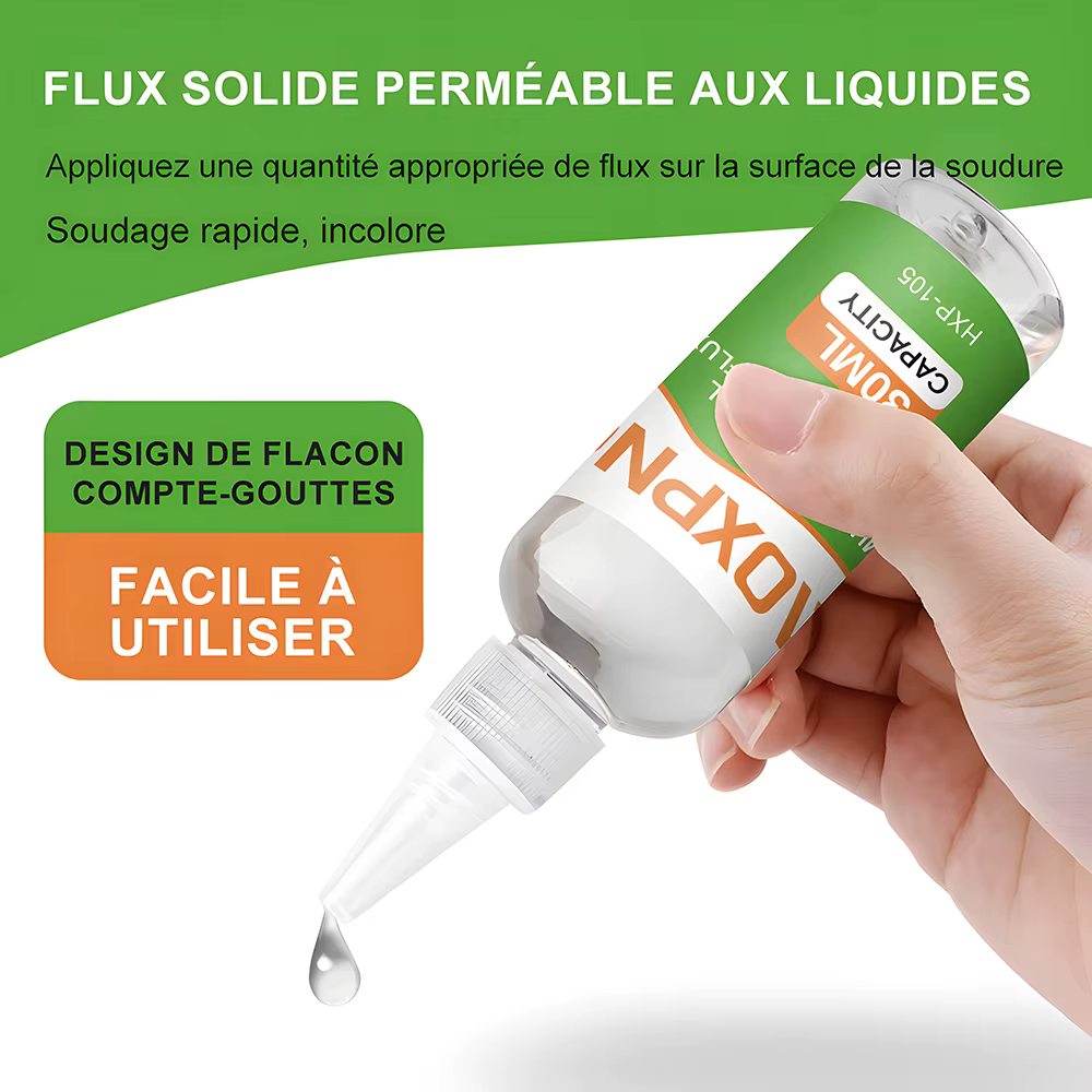 Flux de soudure multifonctionnel puissant, adapté aux métaux tels que l'acier inoxydable, le cuivre, le fer, le nickel, la tôle galvanisée, etc.