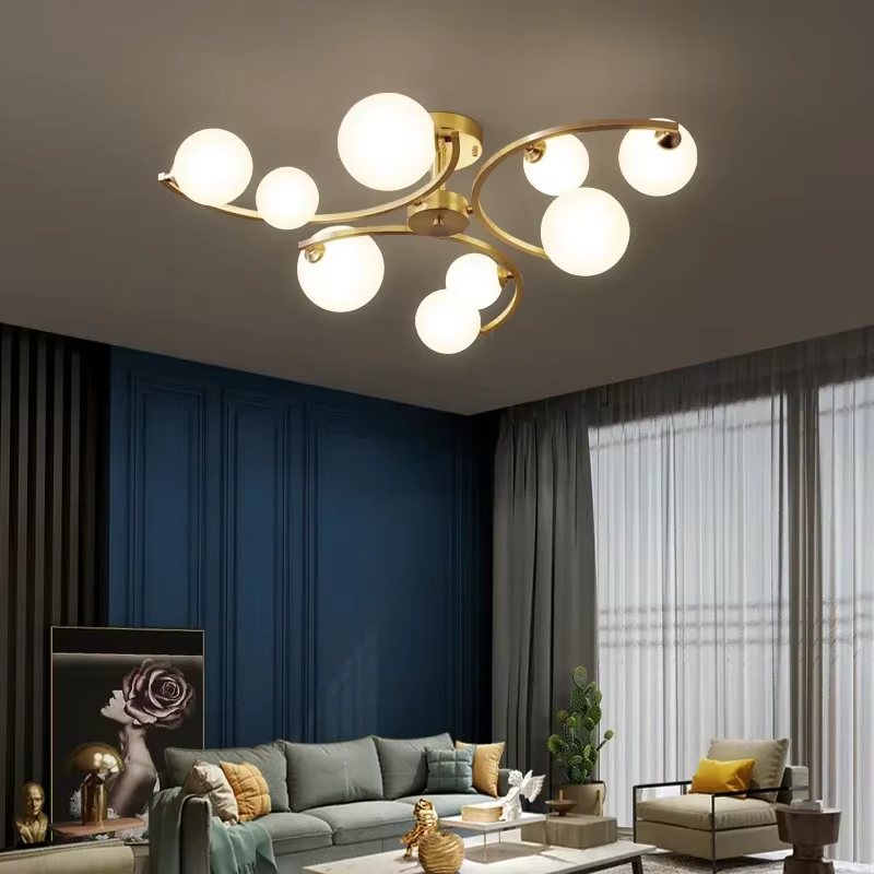 Plafonnier en verre design, suspension pour salon, salle à manger et chambre à coucher