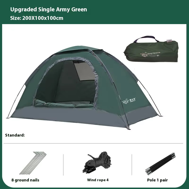 Tente de camping individuelle - 190T polyester argenté