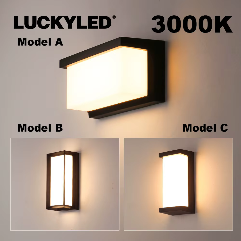 Applique murale extérieure imperméable à LED 24W Applique murale extérieure moderne AC90-260V éclairage mural extérieur de façade pour jardin de porche de rue