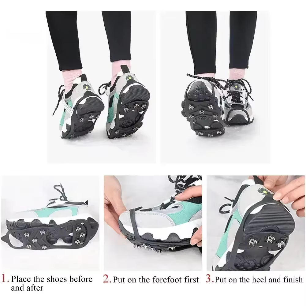 Crampons à glace à 8 dents pour chaussures