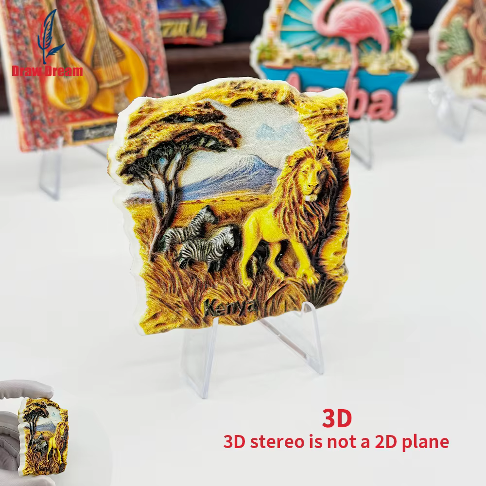 Autocollant 3D créatif Lion de la savane du Kenya