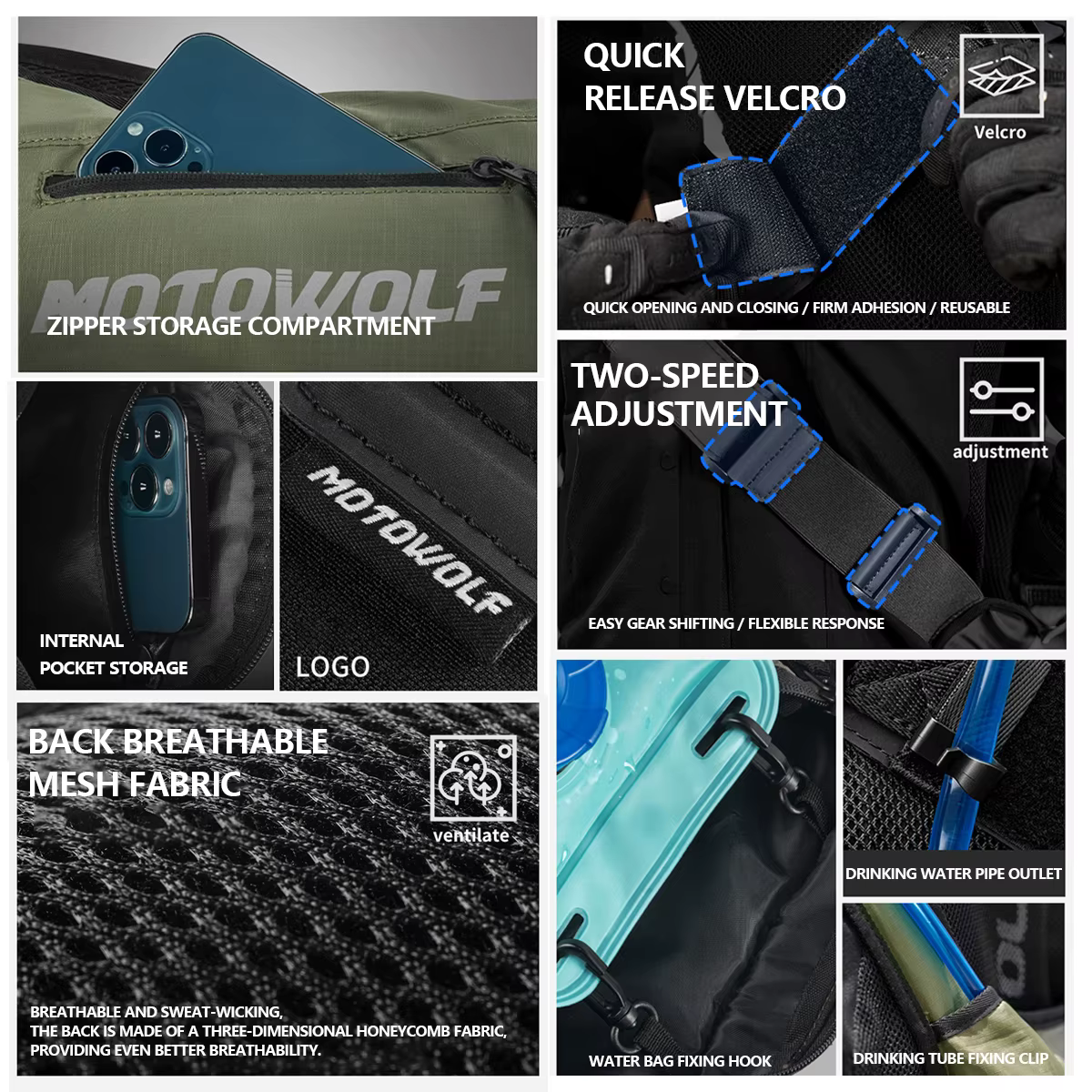 Sac à eau pour moto, sac d'hydratation pour vtt hors route