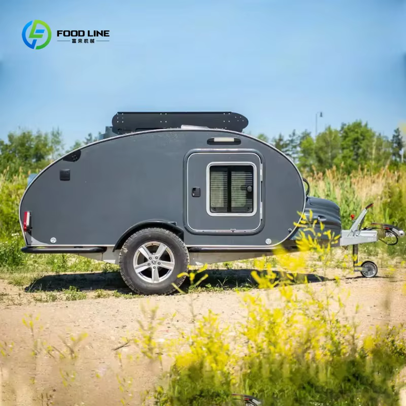 Remorque de camping personnalisée en forme de larme avec toit en toile intégré anti-moustiques 2026