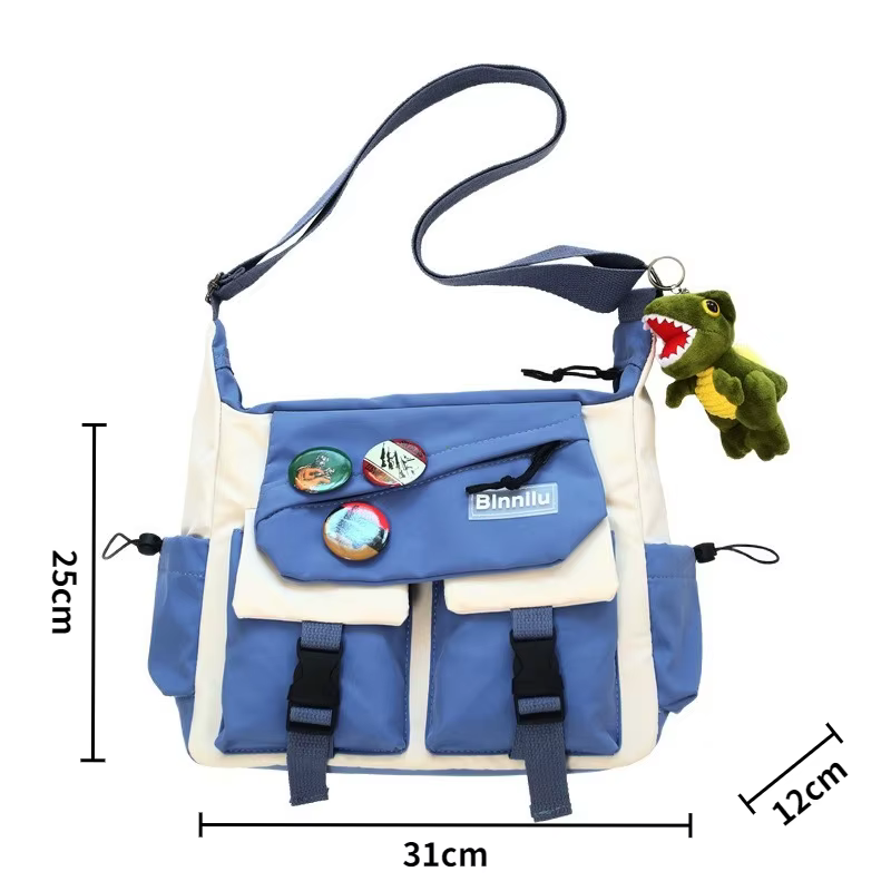 Harajuku hommes sacs à bandoulière en Nylon pour femmes Sac de messager filles école livre sacs jeunesse toile sacs à main Sac à bandoulière Sac Bolsas