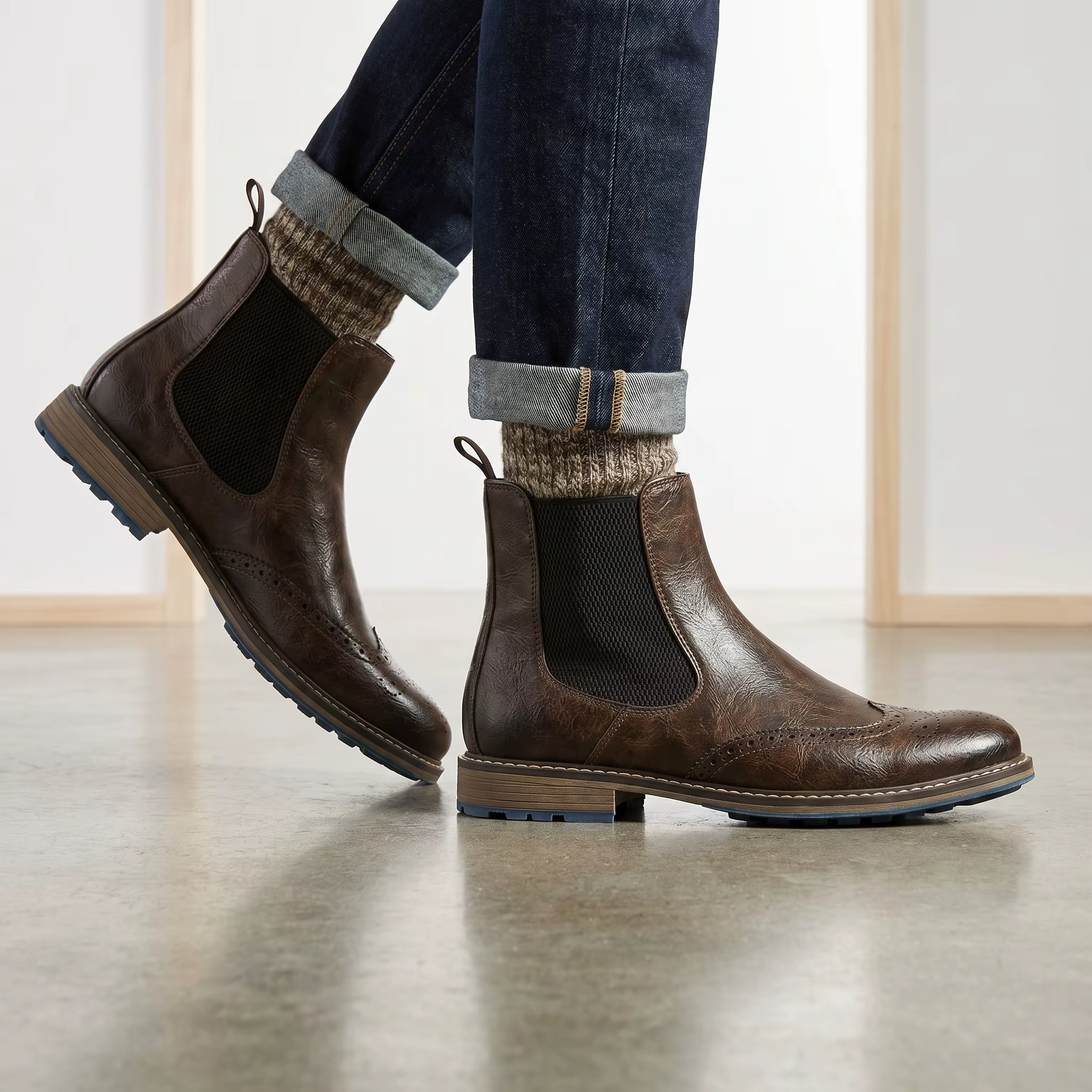 Bottes Chelsea pour hommes, décontractées, de marque, rétro, mode 2026, confortables