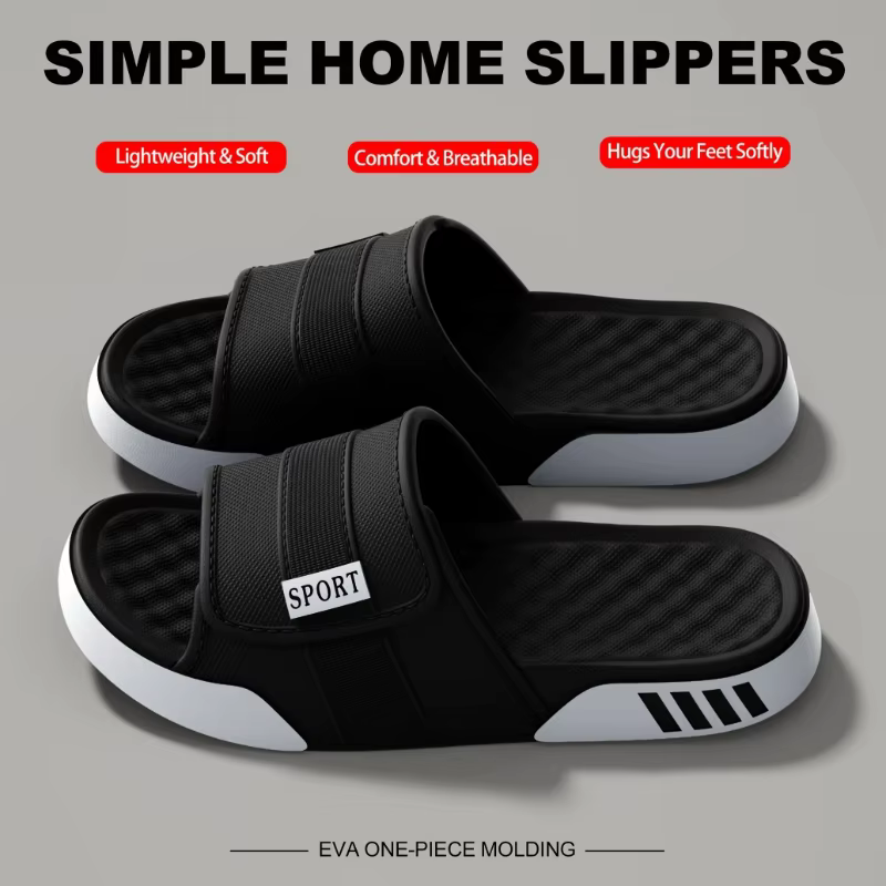 Claquettes de maison pour homme, plateforme, effet nuage, sandales d'été, tongs, claquettes de plage, chaussures décontractées pour la maison, plates, antidérapantes, en EVA, pour salle de bain