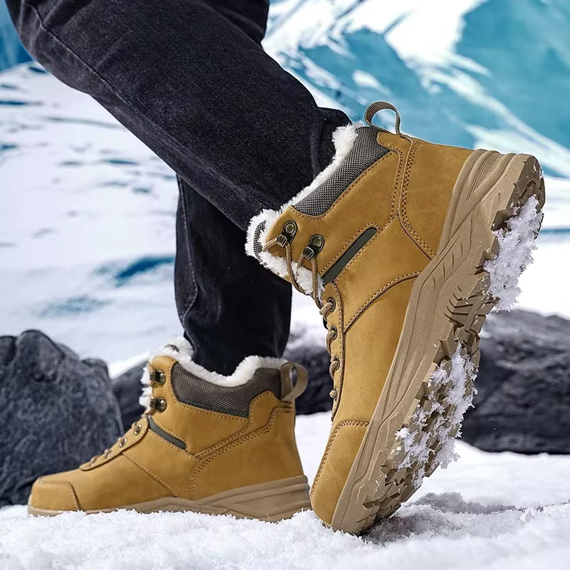 Bottes pour hommes 2025 – Nouvelles pantoufles d'hiver chaudes, chaussures imperméables antidérapantes en peluche, baskets pour hommes, chaussures de sport pour hommes, bottes d'hiver