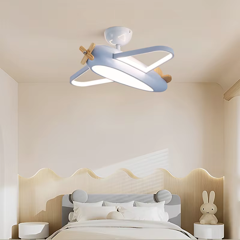 Design créatif dessin animé avion plafonnier LED lampe blanche salon salle à manger étude chambre d'enfants garçon bébé chambre décor lampe
