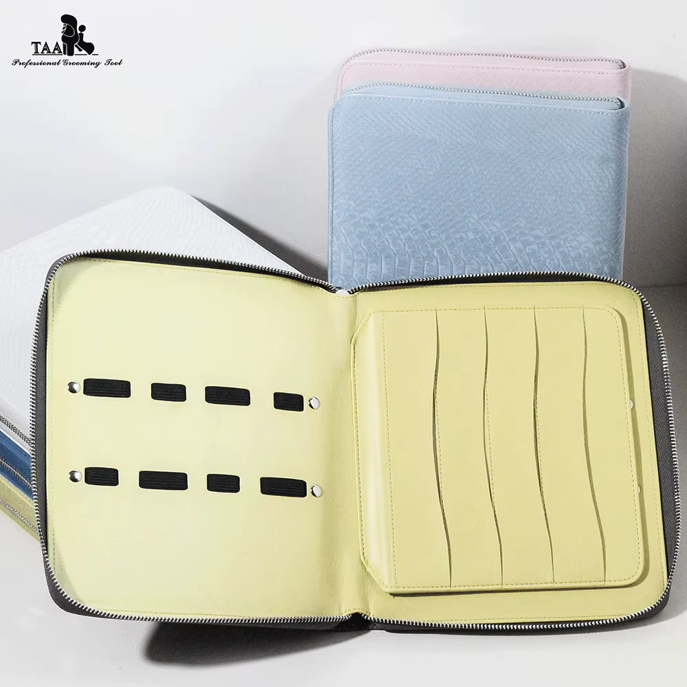 TAA Sac à Ciseaux Sac à Peignes Pour Animaux De Compagnie Doublure En Cuir Véritable Pu Pack D'outils Professionnels Morandi Colorful Pouch Accessoires Pour Animaux De Compagnie