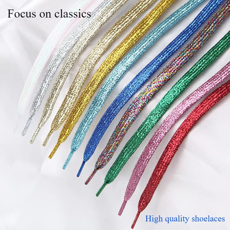19 couleurs brillant or et argent lacets lumineux colorés 100-140 cm baskets lacets bottes lacets lacets chaîne