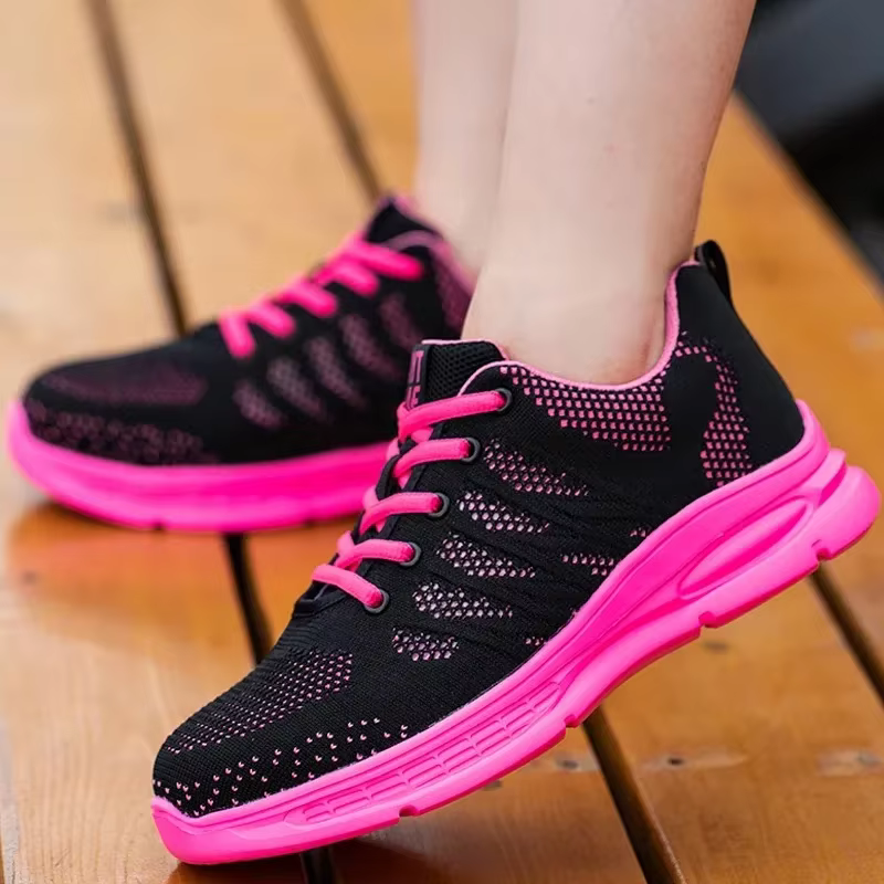 Nouvelles chaussures de travail roses femmes baskets de travail chaussures à bout en acier chaussures de sécurité Anti-écrasement Anti-crevaison homme femmes chaussures de protection
