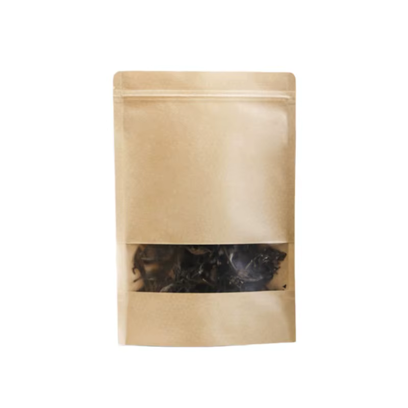 Sacs d'emballage alimentaire en papier kraft StoBag, 50 pièces, avec fenêtre, petits et grands, scellés, pour le stockage du thé, du café, des noix, pochettes réutilisables autoportantes