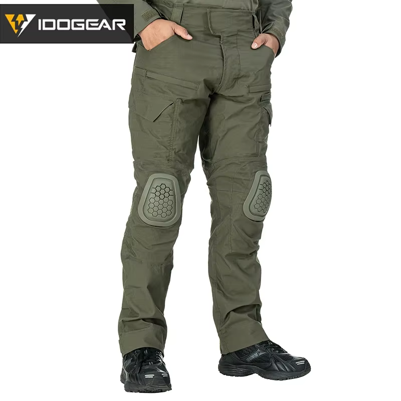 IDOGEAR SPORTS G4 pantalons de Combat vêtements camouflage pour hommes avec genouillères pantalons de travail multi-poches pour l'extérieur 3208