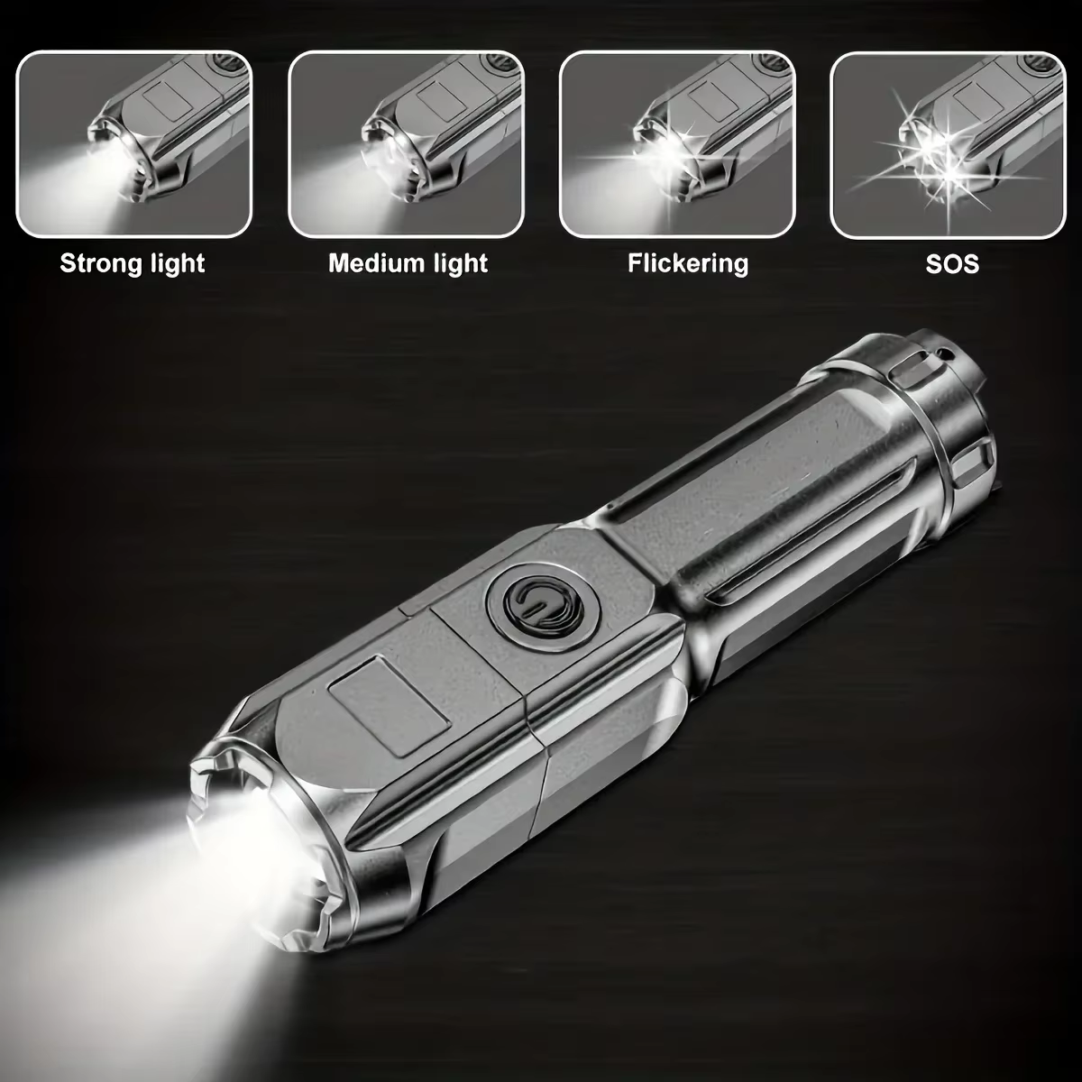 Puissante lampe de poche LED Rechargeable USB 18650 étanche Zoom pêche chasse Camping 100