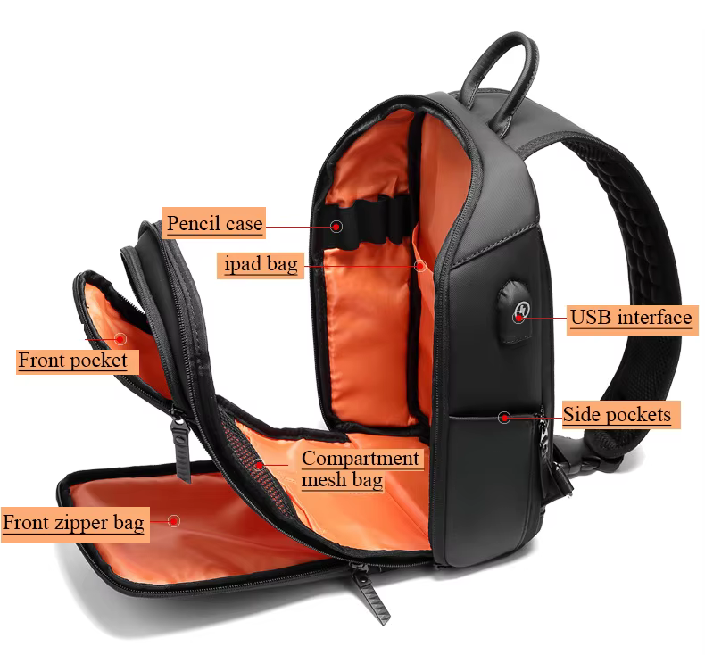 Sac de poitrine multifonctionnel étanche pour homme